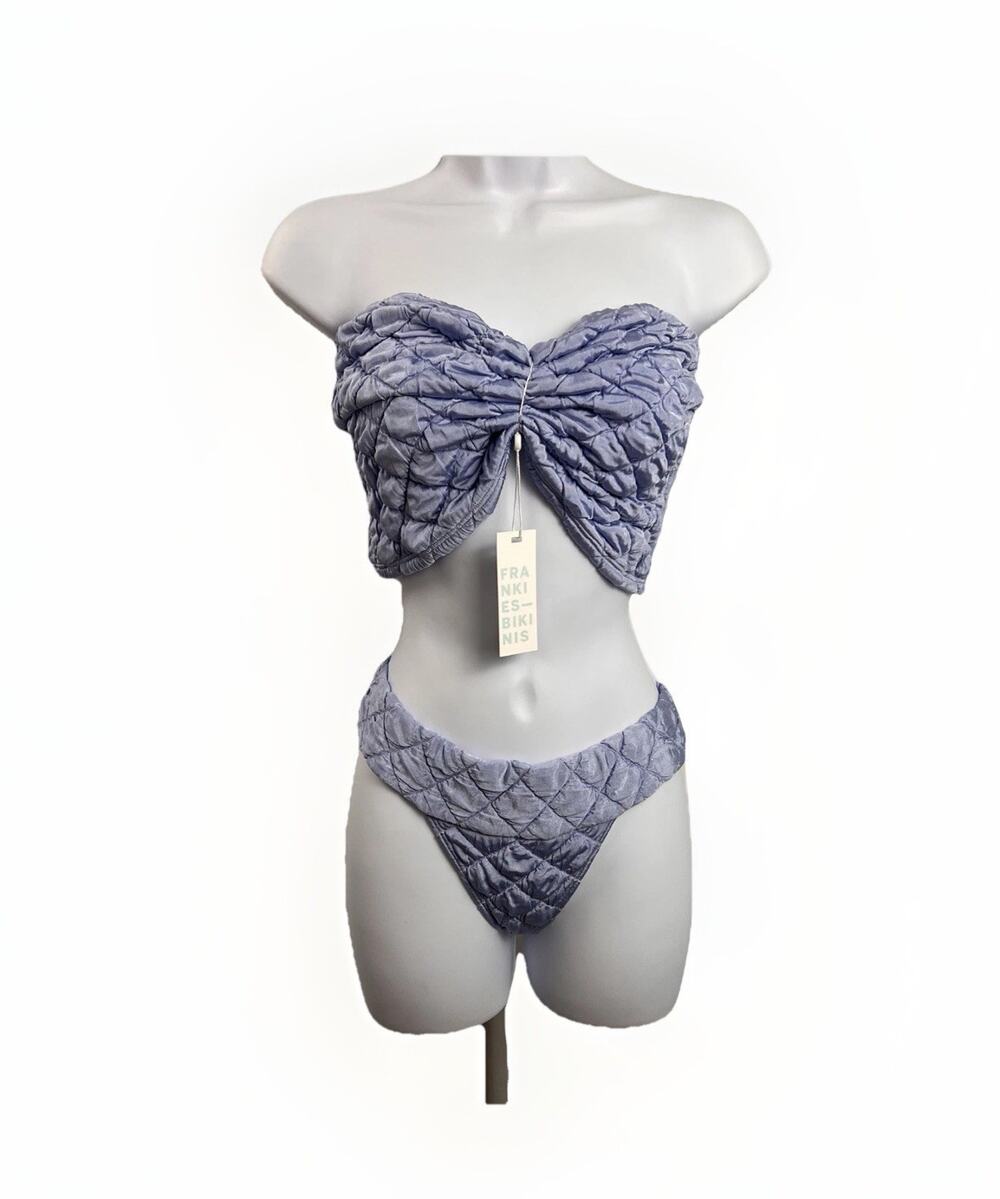 NWT Frankie’s Bikinis Lani Straplessttop and Sofia Puff Bottom Size Medium